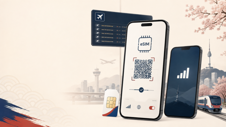 Korea eSIM and SIM card options for tourists traveling in Korea