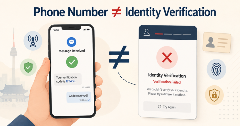 Korean phone number does not always mean identity verification will work