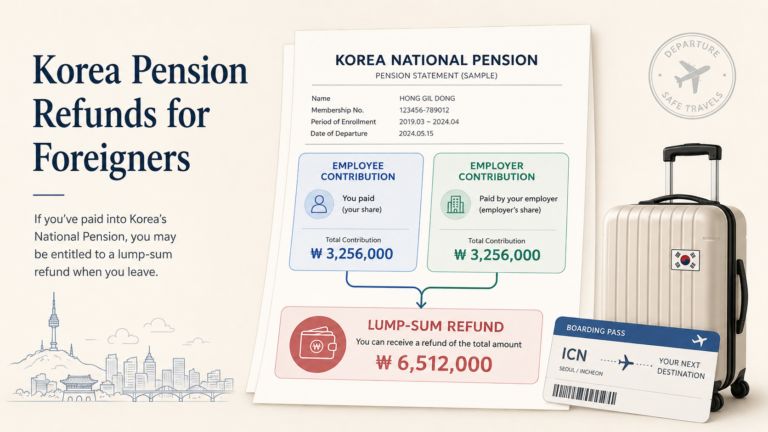 Korea pension refund for foreigners with employee and employer contributions